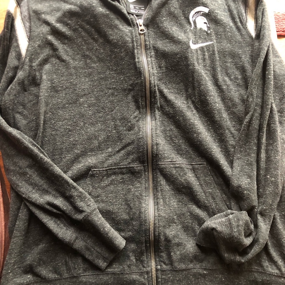 Nike Charcoal Gray Full-Zip Hooded Jacket